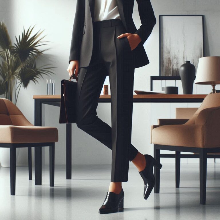 Straight-leg trousers for work wardrobe capsule