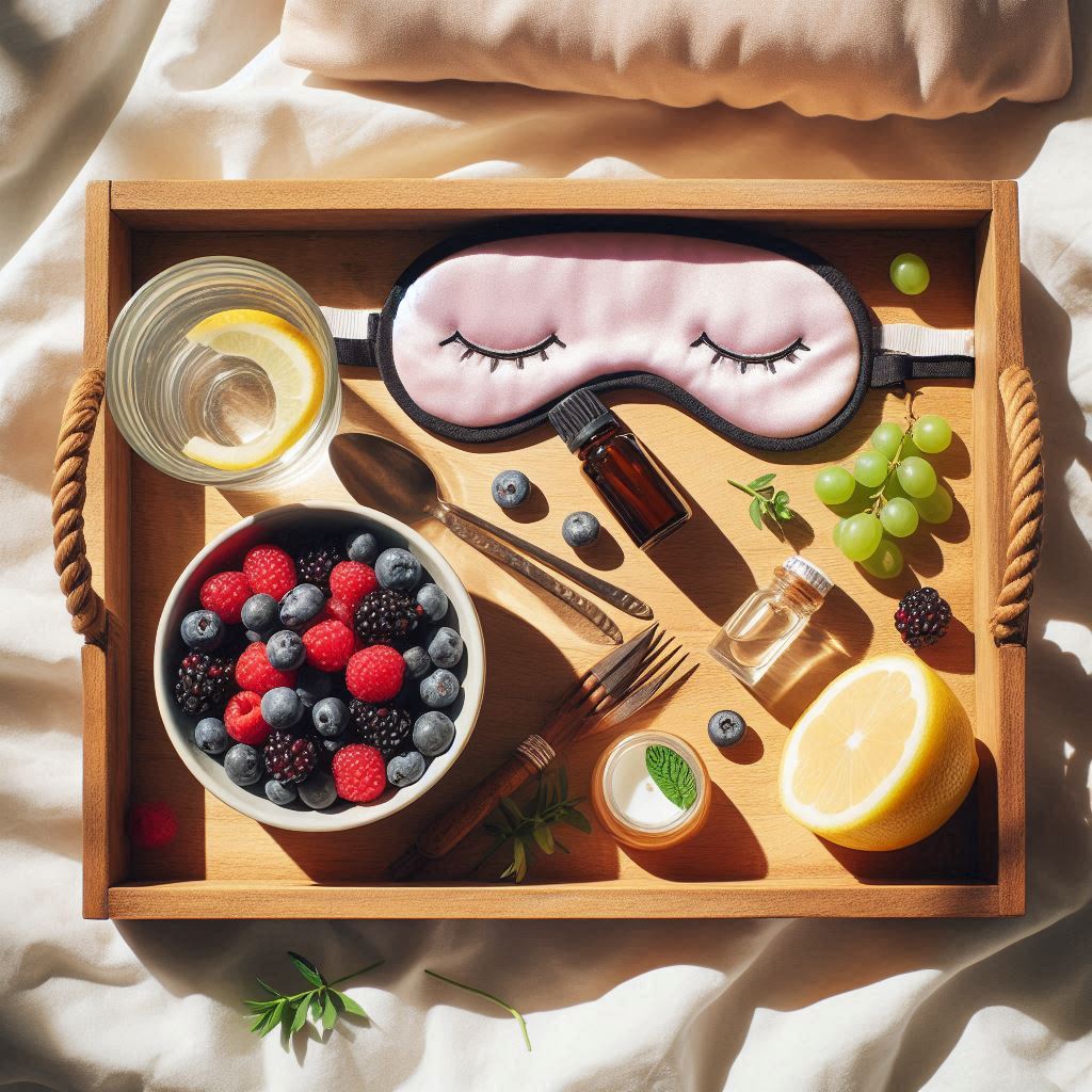 Healthy foods and wellness items to support skin fasting routine